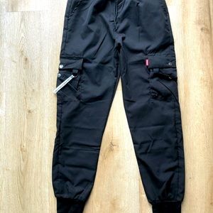 Jogger Style Black Cargo Pants Size X-small